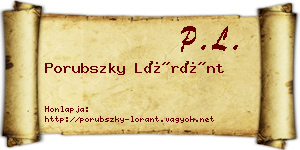Porubszky Lóránt névjegykártya