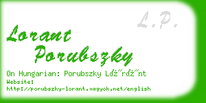 lorant porubszky business card